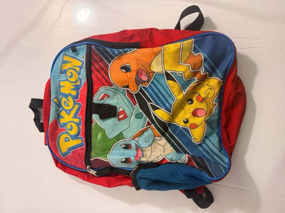 Pokemon Pikachu Squirtle Charmander Bulbasaur Kids Backpack Red